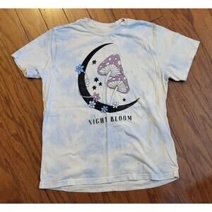 Mighty FIne Juniors XS T-Shirt with Mushrooms & Flowers Short Sleeve